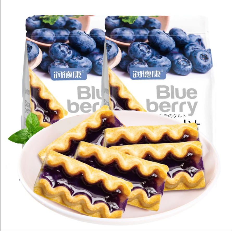 Fuü Blueberry Cookies Healthy Biscuit Snacks蓝莓味果酱炭烧曲奇 多口味夹心曲奇饼 办公休闲娱乐零食糕点